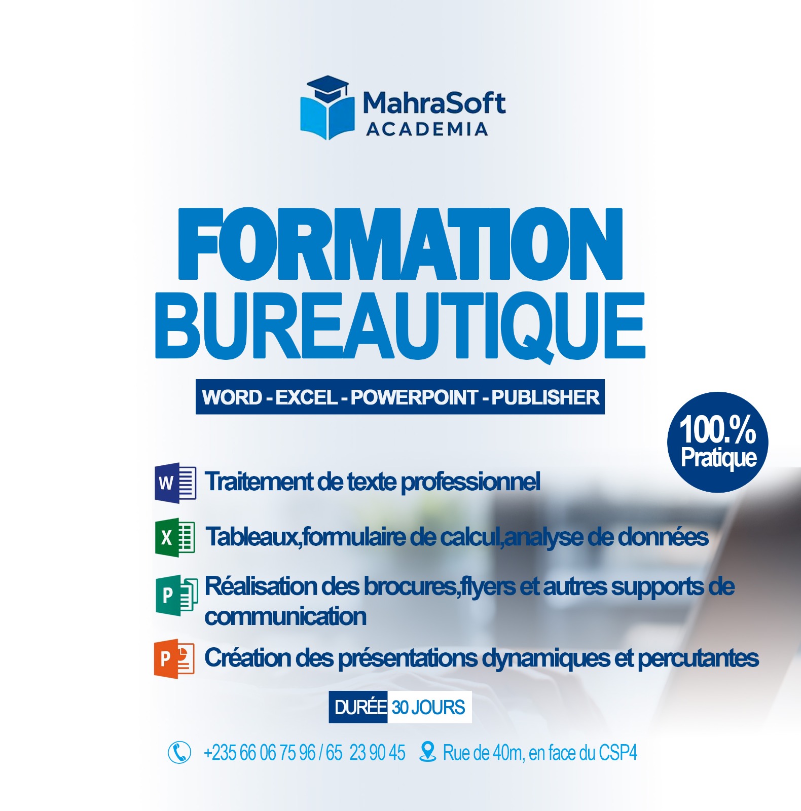 Formation en Informatique Bureautique – Maîtrisez Word, Excel, PowerPoint et Publisher